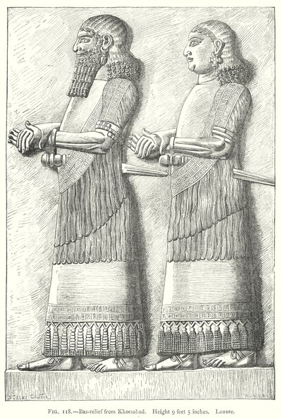 Bas-Reliëf van Khorsabad (gravure) door English School