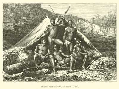 Basutos, uit Basutoland, Zuid-Afrika door English School