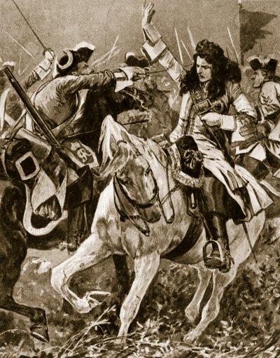 Slag bij Malplaquet, 11 september 1709: Chevalier St. George gewond tijdens de Spaanse Successieoorlog door English School