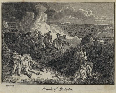Slag bij Waterloo (gravure) door English School