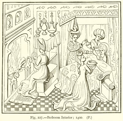 Slaapkamerinterieur; 1400 door English School