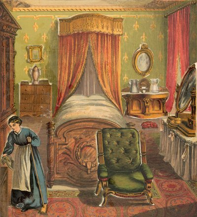 Slaapkamer met schoonmaakster door English School