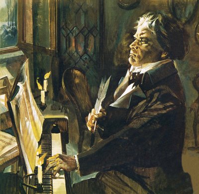 Beethoven aan de piano door English School