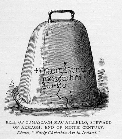 Klok van Cumascach Mac Aillelo, Rentmeester van Armagh, Eind Negende Eeuw, illustratie uit Short History of the English People door J. R. Green, gepubliceerd 1892 door English School