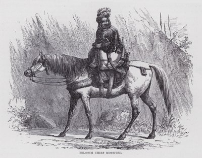 Belooch-hoofdman te paard door English School