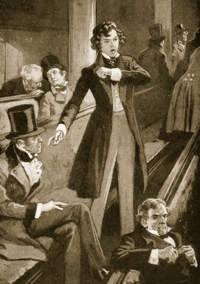 Benjamin Disraeli houdt zijn eerste toespraak in het Huis door English School