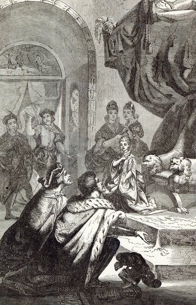 Verloving van de Franse Prinses met Richard II, illustratie uit 