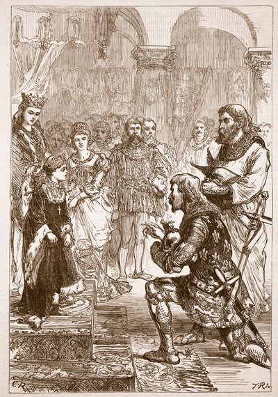 Verloving van prinses Isabella met Richard, illustratie uit Cassells Geïllustreerde Geschiedenis van Engeland door English School