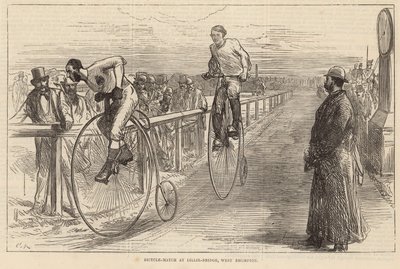 Fietswedstrijd bij Lillie Bridge, West Brompton door English School