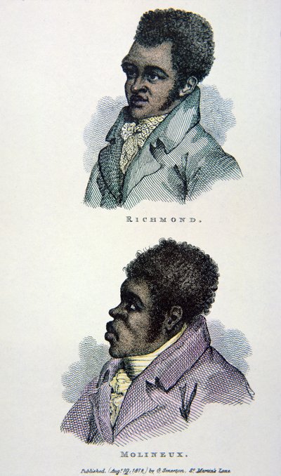 Bill Richmond en Tom Molineaux, prent gepubliceerd in 1812 door English School