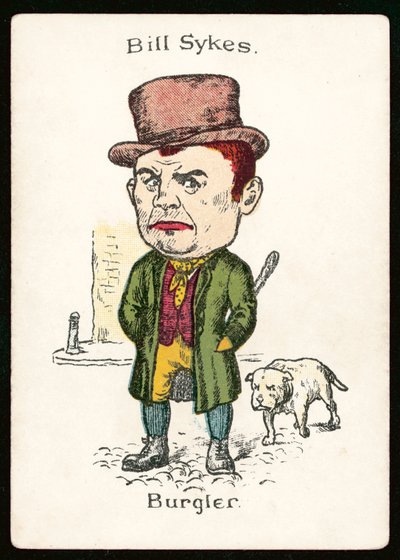 Bill Sykes, inbreker (kleurenlitho) door English School