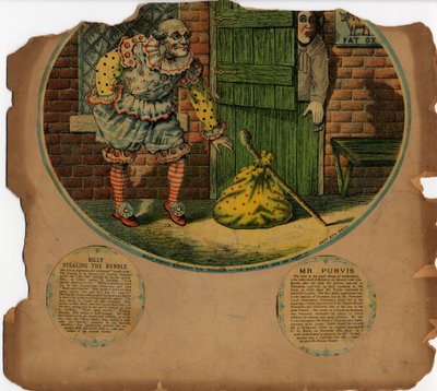 Billy Purvis steelt het pakket (kleur litho) door English School