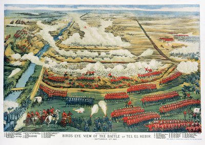 Vogelvlucht van de slag bij Tel el-Kebir op 13 september 1882 door English School