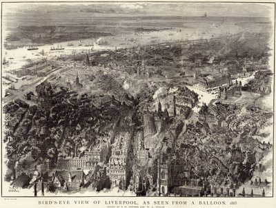 Vogelvlucht van Liverpool door English School