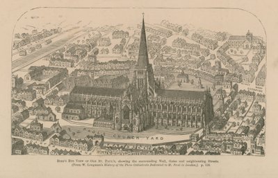 Vogelvlucht van de oude St. Pauls door English School
