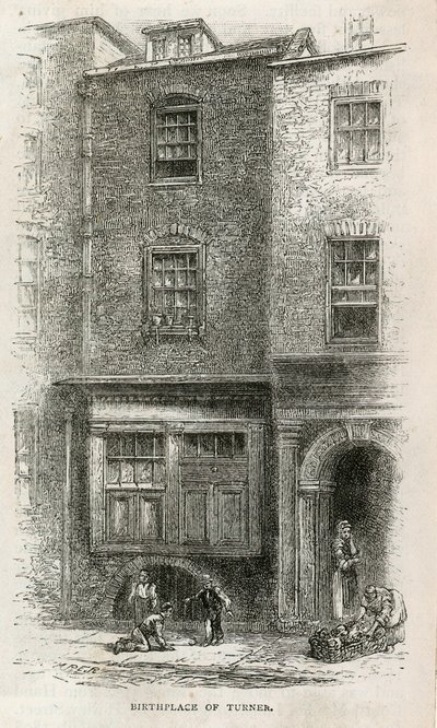 Geboorteplaats van J M W Turner in Maiden Lane door English School