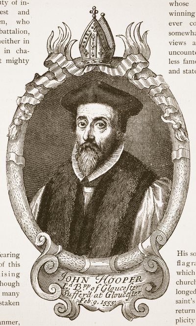 Bisschop Hooper, illustratie uit De Kerk van Engeland: Een Geschiedenis voor het Volk door H.D.M. Spence-Jones door English School