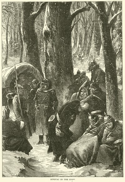 Bivak in de sneeuw, november 1870 door English School