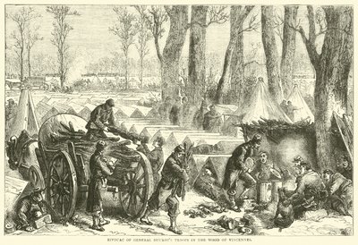 Bivak van de troepen van generaal Ducrot in het bos van Vincennes, oktober 1870 door English School