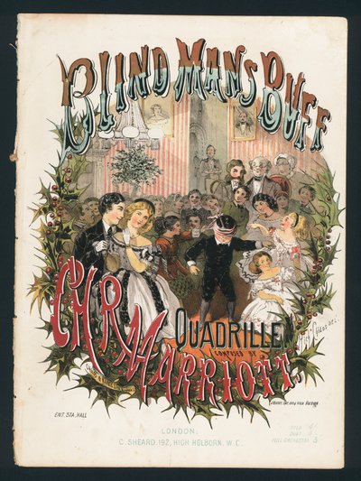 Blindemannetje, quadrille door C H R Marriott, Victoriaanse bladmuziekomslag door English School