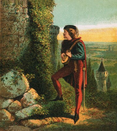 Blondel bij de gevangenis van Richard door English School