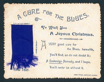Blauwe sjaal, kerstkaart door English School