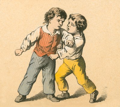 Vechtende jongens door English School
