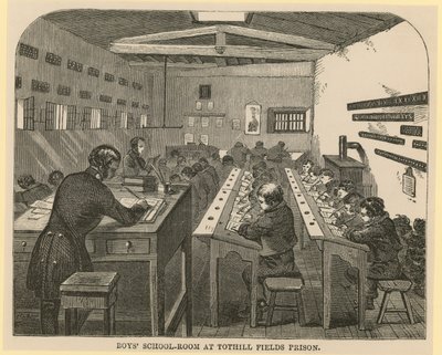 Jongensklaslokaal in Tothill Fields Prison door English School