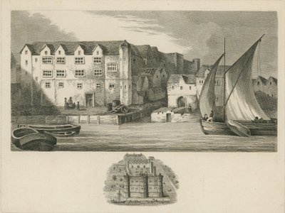 Bridewell Palace aan de oevers van de rivier de Theems door English School