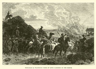 Brinjaras (een zwervende stam van zigeunerdragers) op mars door English School