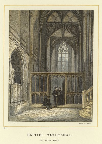 Bristol Kathedraal, het noordelijke gangpad door English School