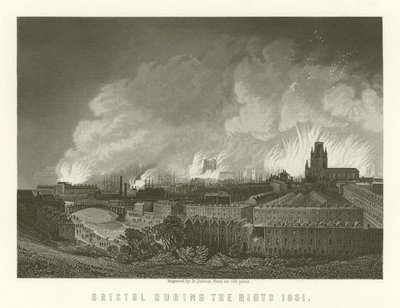 Bristol tijdens de rellen van 1831 door English School