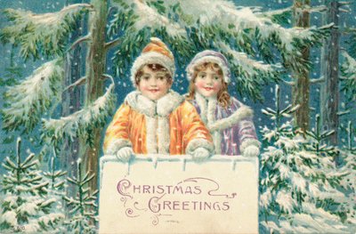 Britse kerstkaart door English School