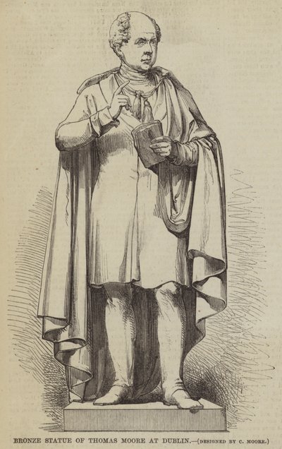 Bronzen Standbeeld van Thomas Moore in Dublin door English School