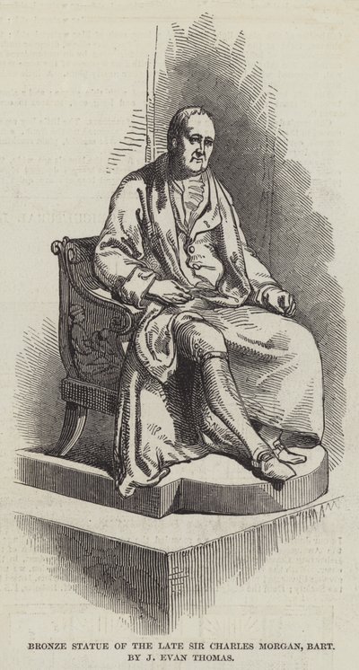 Bronzen Standbeeld van wijlen Sir Charles Morgan, Baronet door J Evan Thomas door English School