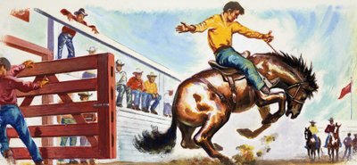 Bucking Broncho bij de rodeo door English School
