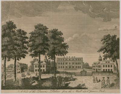 Buckingham House, Een uitzicht op het Paleis van de Koningin vanaf de Mall in St James