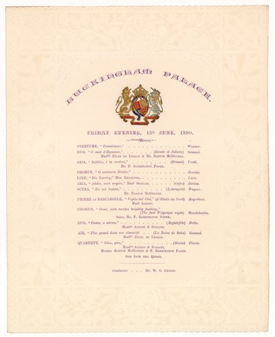 Concert in Buckingham Palace, 13 juni 1890 door English School
