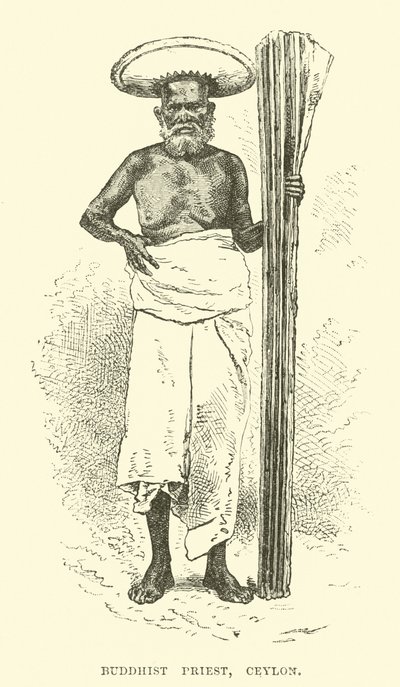 Boeddhistische priester, Ceylon door English School