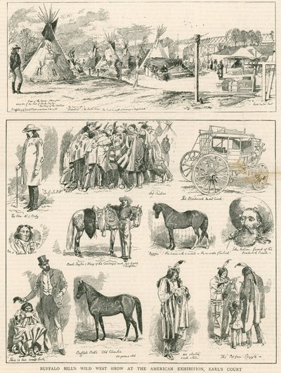 Buffalo Bills Wild West Show op de Amerikaanse Tentoonstelling, Earls Court, Londen door English School