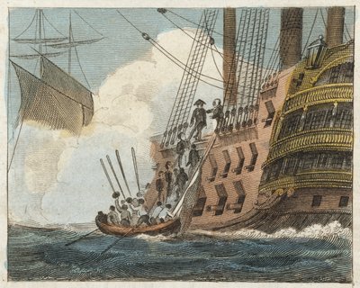 Buonaparte geeft zich over aan de Engelsen door English School