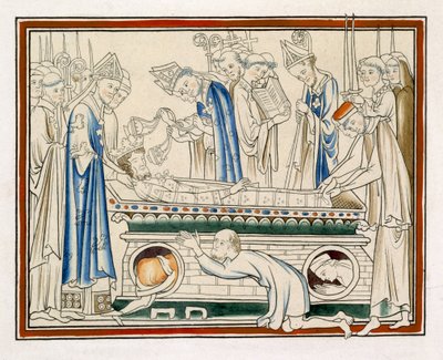 Begrafenis van Edward de Belijder, illustratie uit een facsimile van Het Leven van St. Edward de Belijder door English School