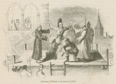 Verbranding van Wishart in St. Andrews, 1546 door English School