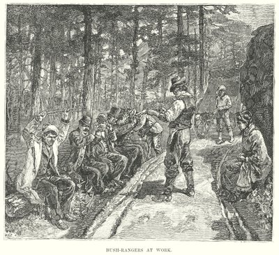 Boswachters aan het werk (gravure) door English School