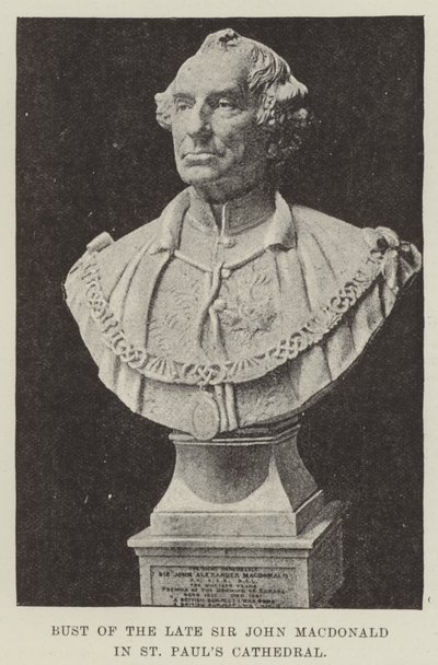 Buste van wijlen Sir John Macdonald in de St Paul