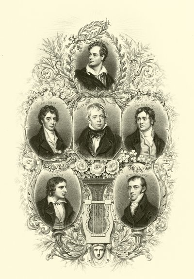 Byron, Southey, Scott, Coleridge, Keats, Montgomery door English School