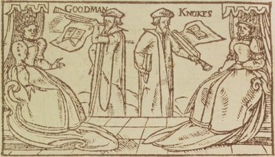 John Knox en Christopher Goodman toespreken Mark Queen of Scots door English School