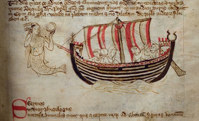 CCA-LitMs/D/10 fol. 18r Sirene, uit Bestiarium door English School
