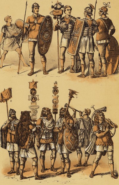 Caesar, Gallische Oorlog: Romeinse soldaten door English School