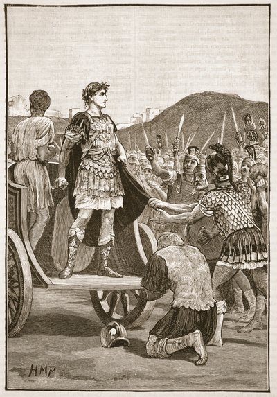 Caesar spreekt de ontevreden legioenen toe op het Campus Martius door English School
